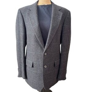 CRICKETEER FOR MAY D&F Mens Wool Blend Herringbone Blazer Jacket
